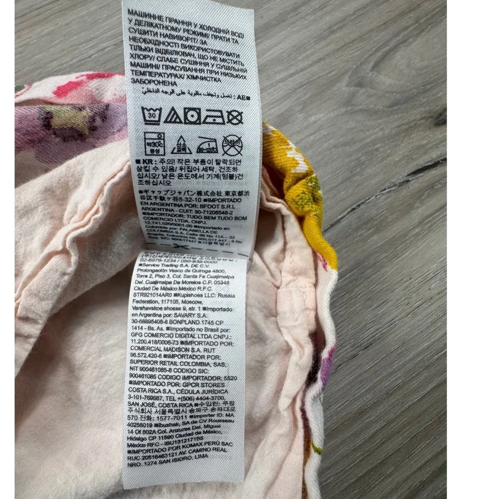 Gap Toddler Girls Long Sleeve Floral Mixed‎ Media Dress Grey Pink Yellow Size 3T
